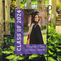 Thumbnail for Custom Class Of 2024 Glitter Graduation Garden Flag - Perfect for Graduates AD