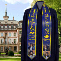 Thumbnail for Custom Graduation Stoles/Sash with 4 Images, Special Graduation Gift FC