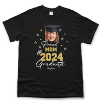 Thumbnail for Custom Face Photo Proud Family Of 2024 Photo Graduation Black Shirts, Graduation Gift Merchize