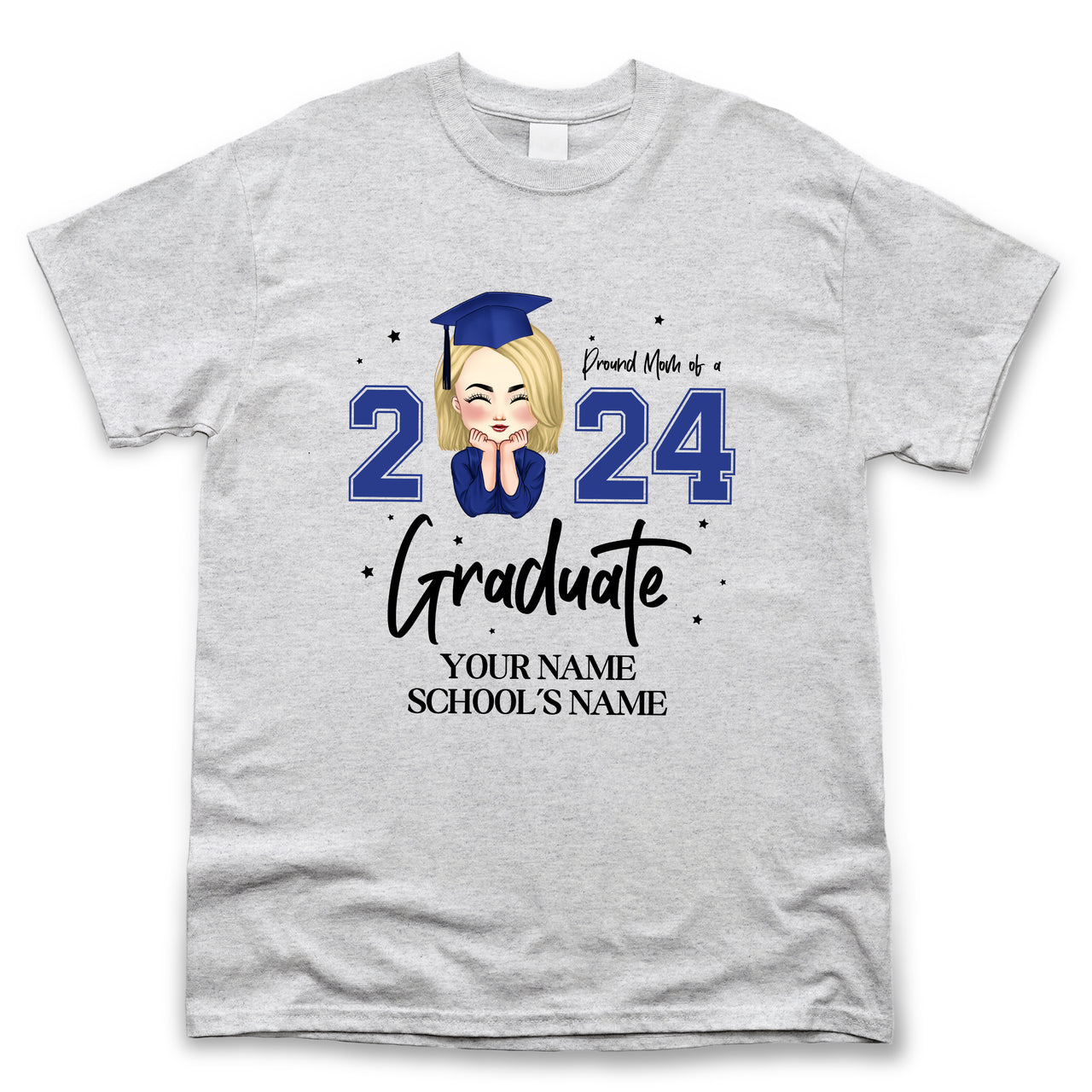 Personalized Proud Of Girl Senior Class Of 2024 Graduation T-shirt, Grad Gift Merchize