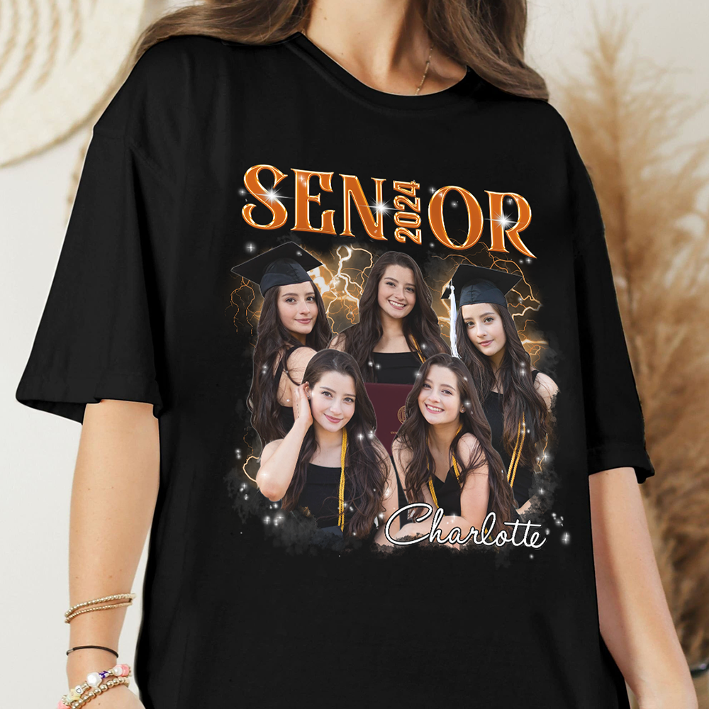 Personalized T-shirt - Gift For Graduates - Retro 90s Senior 2024 Keepsake Gift Merchize