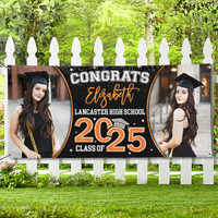 Thumbnail for Personalized Banner - Graduation Decor Gift - 2 Photos Congrats 2025 Graduate