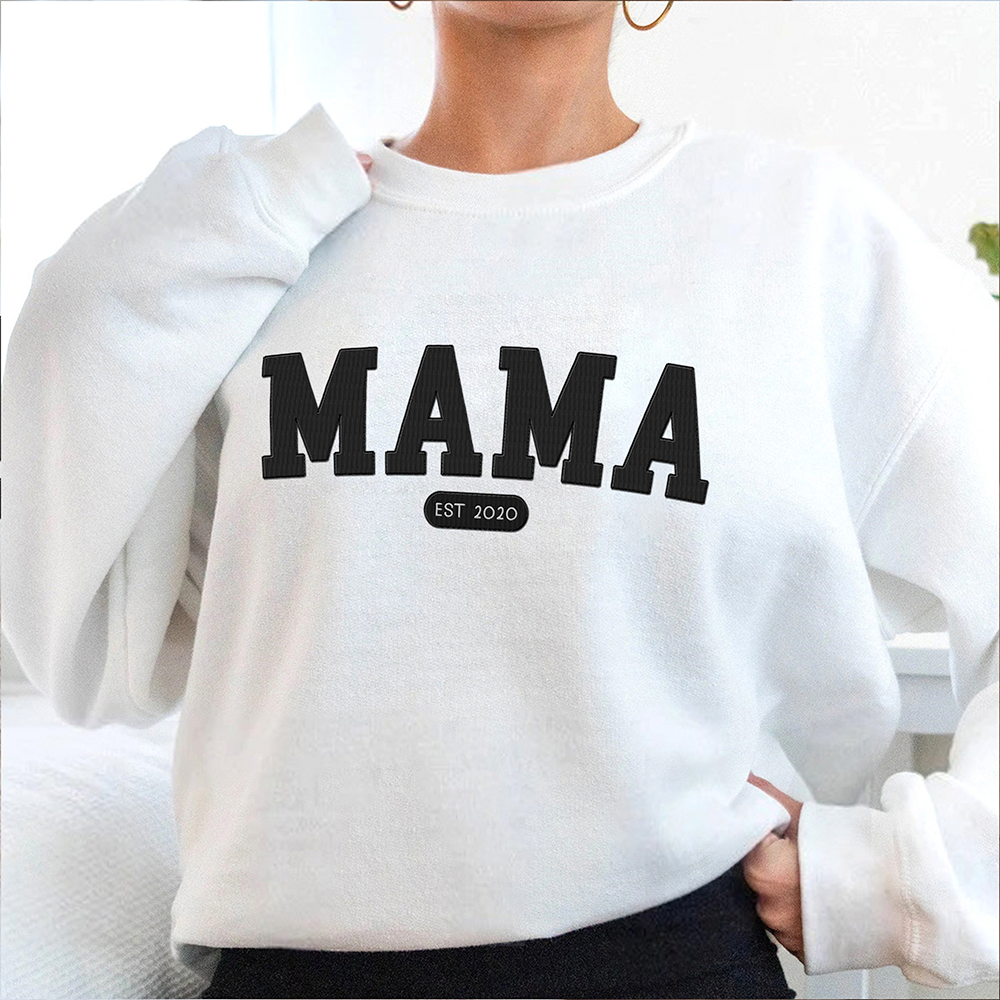 Personalized Embroidered T-shirt - Mother's Day Gift - Embroidery Grandma, Mom And Kids FC