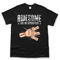 Thumbnail for Personalized Awesome Like My Daughter Son Dad Black T-shirt, Gift For Dad Merchize