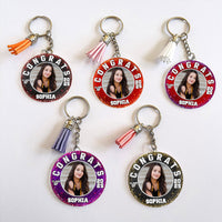 Thumbnail for Custom 2025 Graduation Congrats Class Of 2025 Acrylic Circle Keychain With Tassel, Graduation Gift