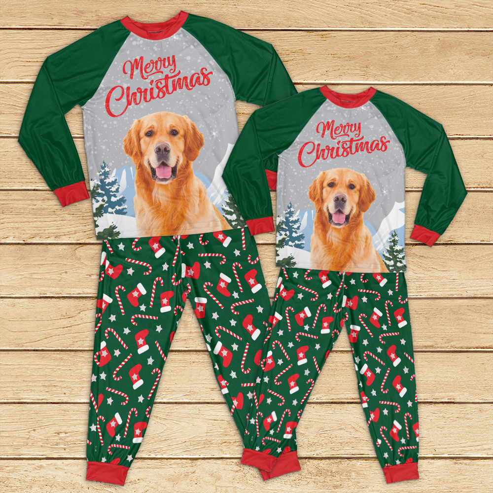 Personalized Raglan Pajamas Set - Christmas Gift For Pet Lovers - Snowman Pattern Merchize