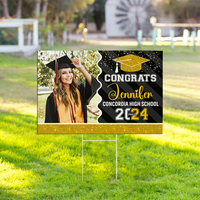 Thumbnail for Personalized Yard Sign With Stake - Graduation Gift - Glitter Senior Party Decor FC