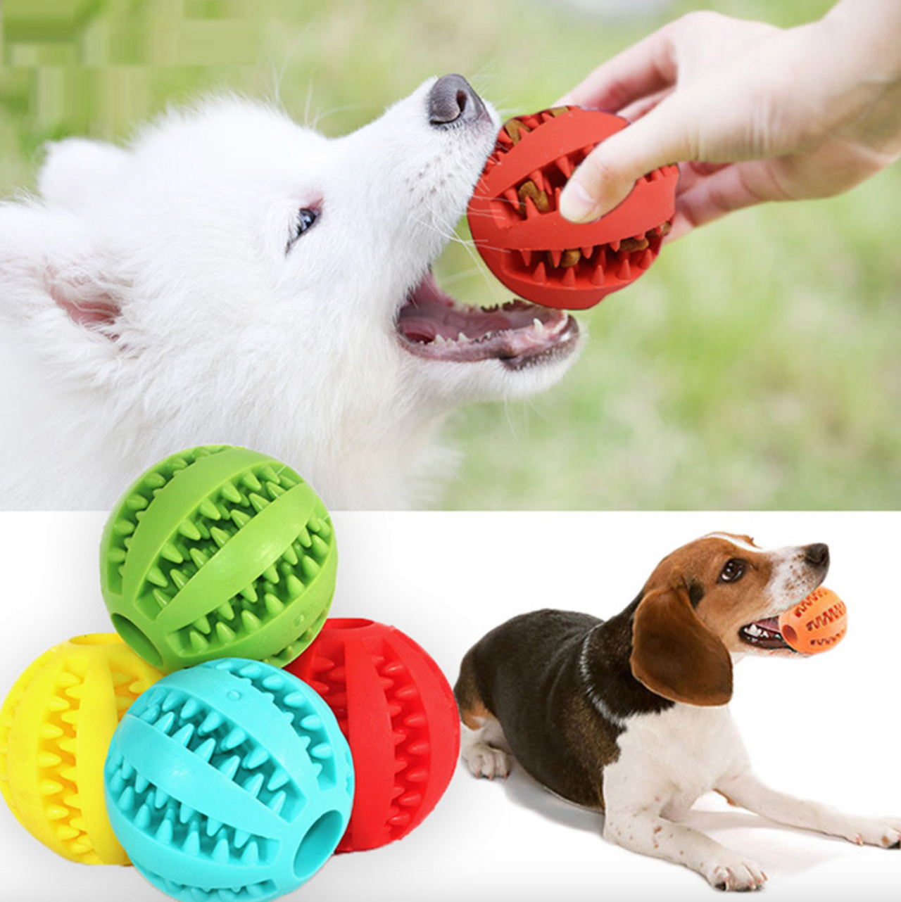 Interactive Rubber Pet Dog Toy Balls for Small and Large Dogs, Dog Toy JonxiFon