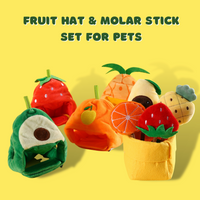 Thumbnail for Fruit Hat & Molar Stick Set for Pets: Fun Photography Accessories, Cat Supplies JonxiFon