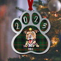 Thumbnail for Personalized Dog Paw Aluminium Christmas Ornament, Dog Lover Gift AE