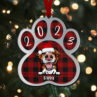 Thumbnail for Personalized Dog Paw Aluminium Christmas Ornament, Dog Lover Gift AE