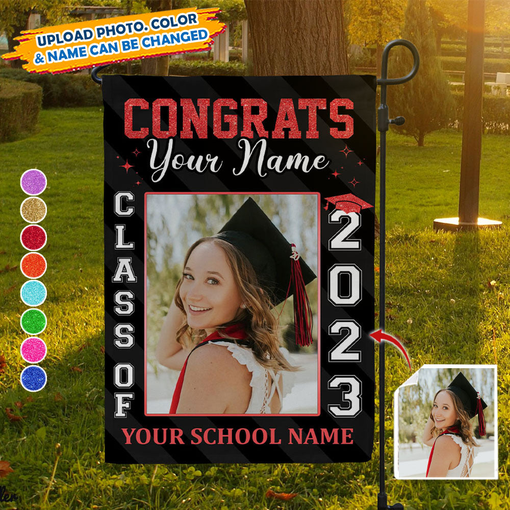 Personalized Photo Best Gift Idea Graduation Garden Flag, Class of 2024 Senior Gift AD