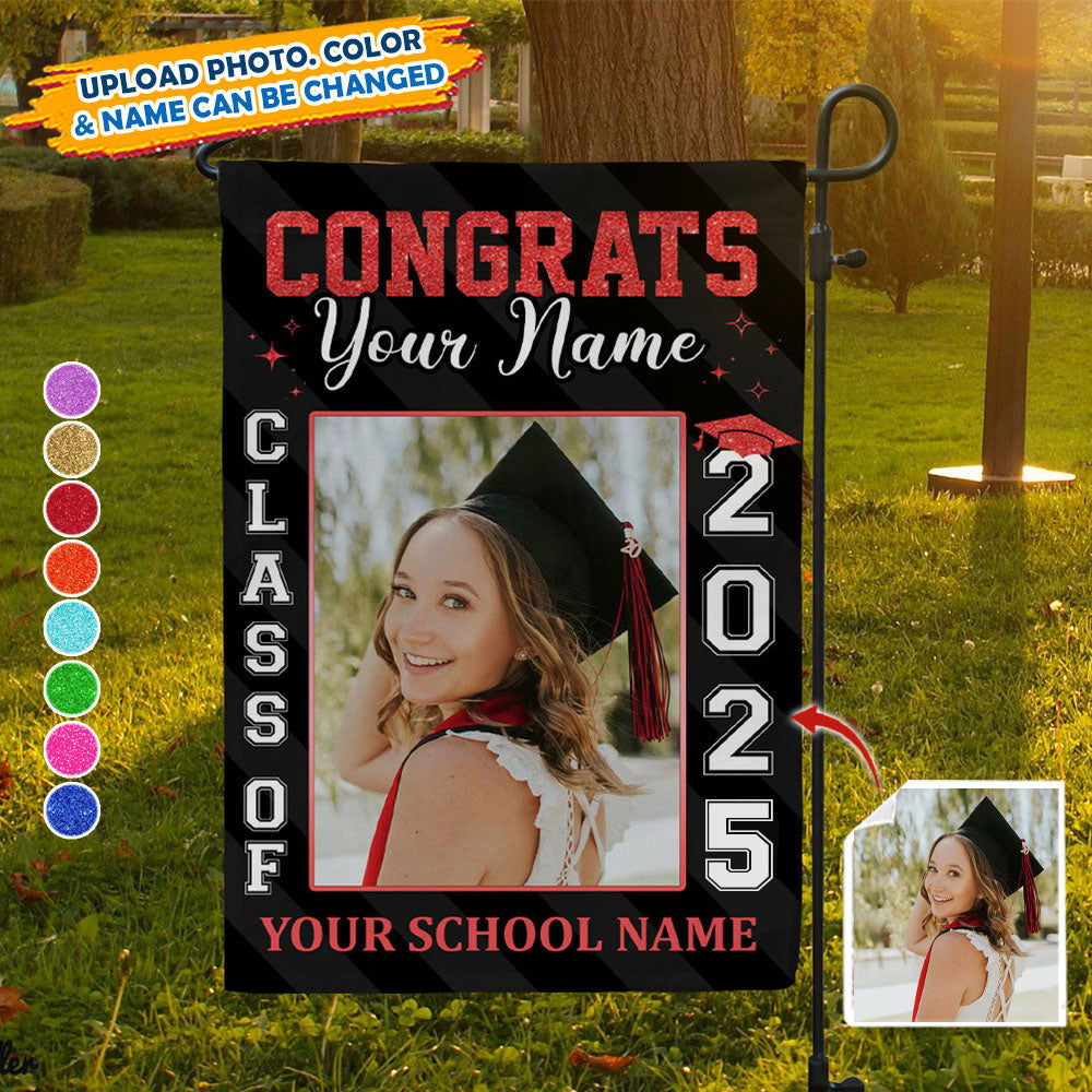 Personalized Photo Best Gift Idea Graduation Garden Flag, Class of 2025 Senior Gift