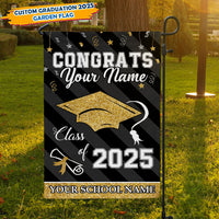 Thumbnail for Custom Congrats Class Of 2025 Glitter Graduation Garden Flag, Graduation Decorations