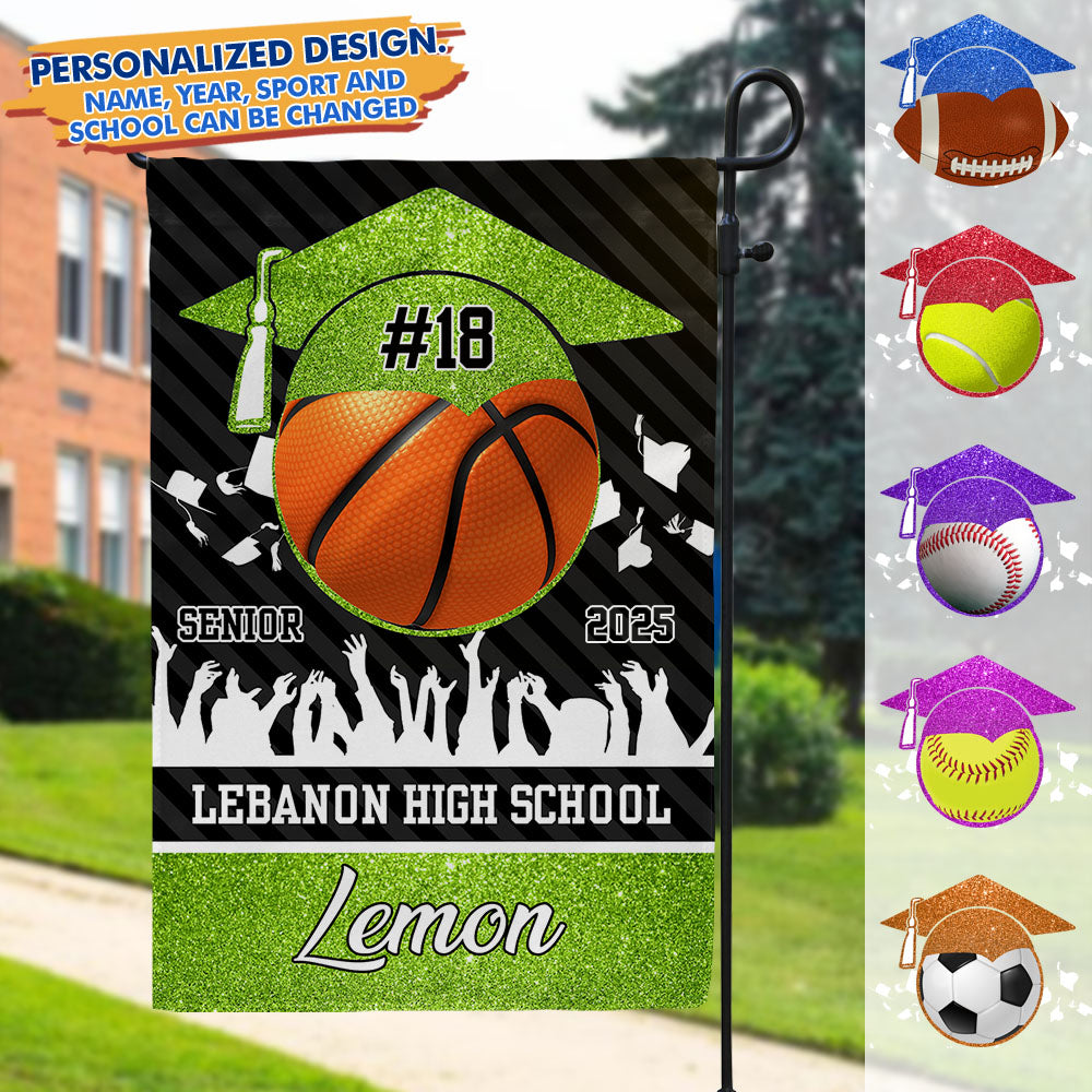 Personalized Sport Team Senior Class Of 2025 Graduate Garden Flag, Graduation Decor