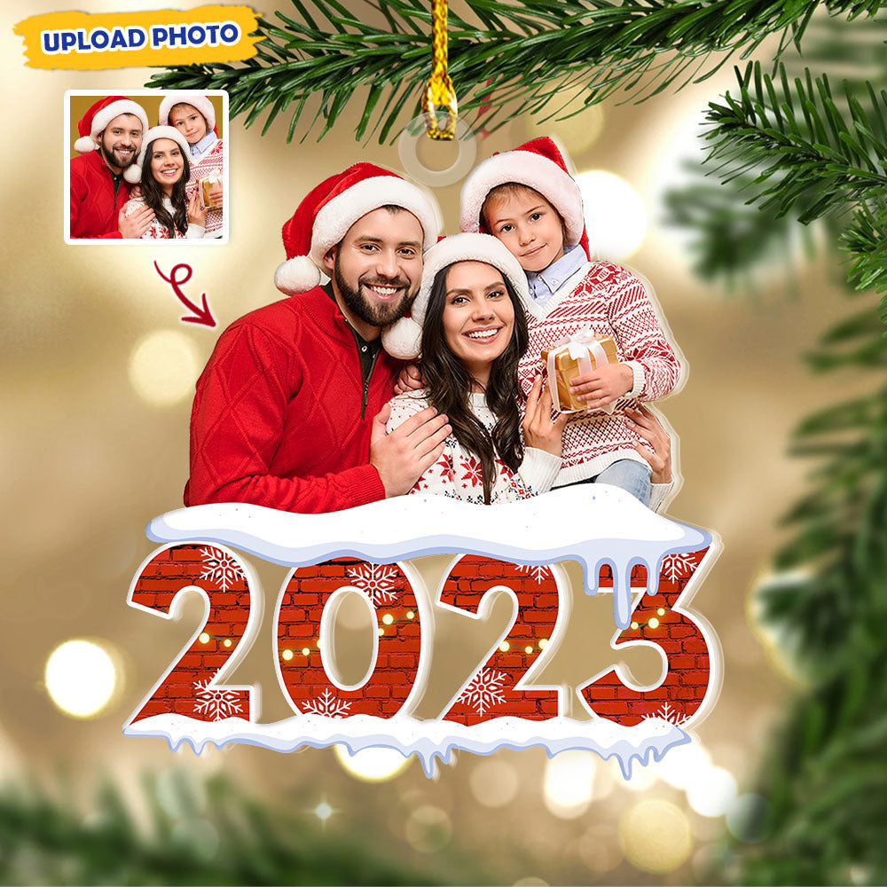 Personalized Acrylic Ornament - Christmas Gift For Family - Upload Family Photo 2023 AC