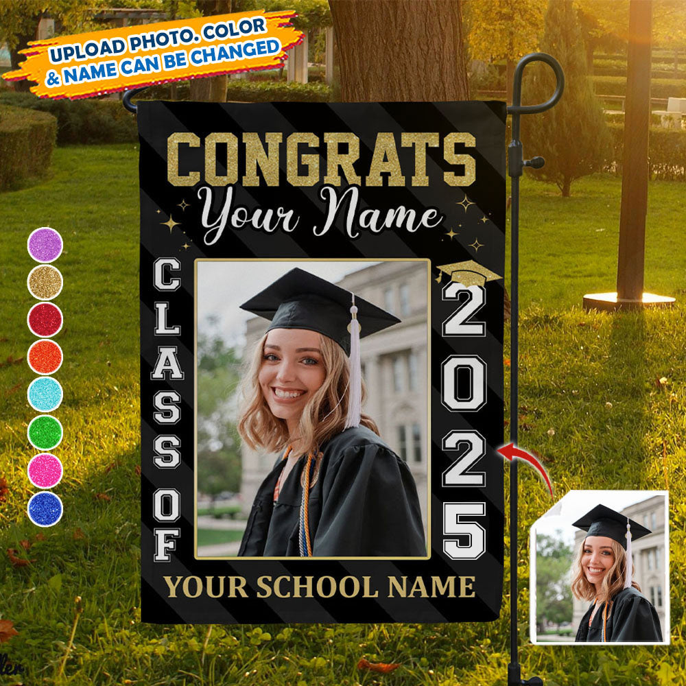 Personalized Photo Best Gift Idea Graduation Garden Flag, Class of 2025 Senior Gift