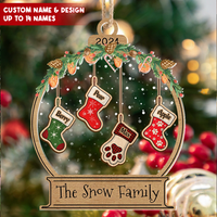 Thumbnail for Personalized Acrylic Ornament - Christmas Gift For Family - Stocking Family Member Name FC