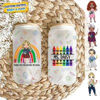 Thumbnail for Custom It's A Good Day Teach Female Teacher Glass Bottle/Frosted Bottle With Lid & Straw, Teacher Appreciation Gift AF