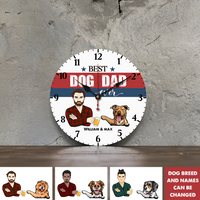 Thumbnail for Personalized Best Dog Dad Ever Wall Wooden Clock, Gift For Dog Lovers FC