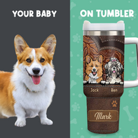 Thumbnail for Personalized Standley Cup - Gift For Pet Lovers - Dog Mom Cat Mom Leather Pattern YC