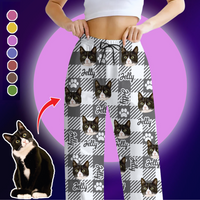 Thumbnail for Personalized Pajamas Set - Gift For Pet Lover - Checkered Pattern Pet Photo Sleepwear AB