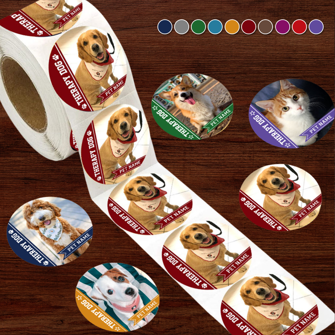 Personalized Dog Photo Perforated Roll Stickers, Dog Cat Belongings Labels JonxiFon