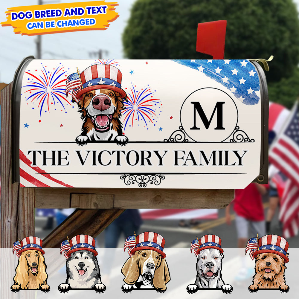 Custom Dog Independence Day Mailbox Cover, 4th of July Decorations AF