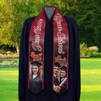 Thumbnail for Personalized 2 Photos Mixed Colors Class of 2024 Photo Stoles/ Sash, Graduation Gift FC