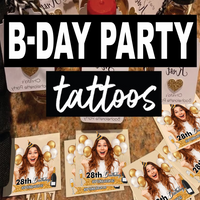 Thumbnail for Personalized Happy Birthday Photo Glitter Party Tattoos, B-day Party Supply JonxiFon
