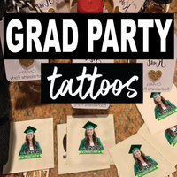 Thumbnail for Personalized Congrats Class of 2025 Glitter Graduation Party Tattoos, Graduation Party Supply FC