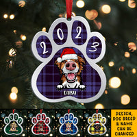 Thumbnail for Personalized Dog Paw Aluminium Christmas Ornament, Dog Lover Gift AE