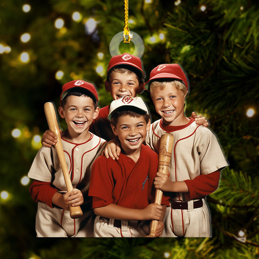 Personalized Acrylic Ornament - Gift For Baseball Lovers - Baseball Kid Team Photo AC