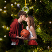 Thumbnail for Personalized Acrylic Ornament - Gift For Basketball Lovers - Basketball Couple Photo AC