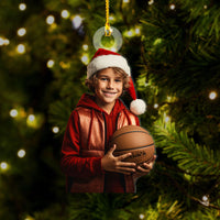 Thumbnail for Personalized Acrylic Ornament - Gift For Basketball Lovers - Basketball Boy Photo AC