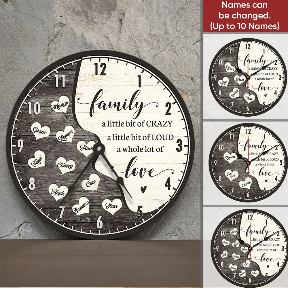 Personalized Family A Whole Of Love Wall Wooden Clock, Gift For Family FC