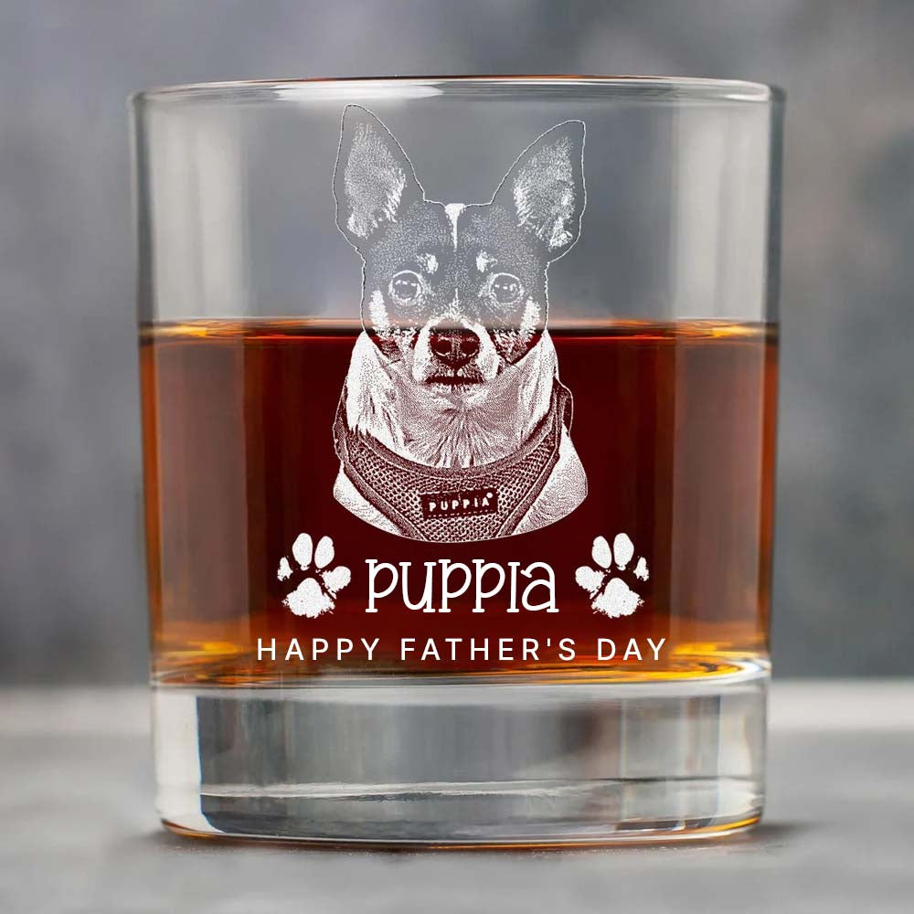 Personalized Etched Photo With Name Whiskey Glasses - Gifts For Pet Lovers FC
