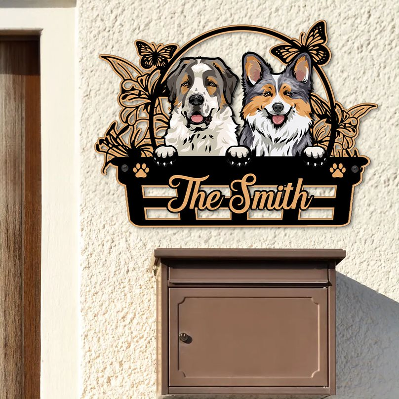 Personalized Metal Sign - Gift For Pet Lover - Dog Cat Floral Basket AZ