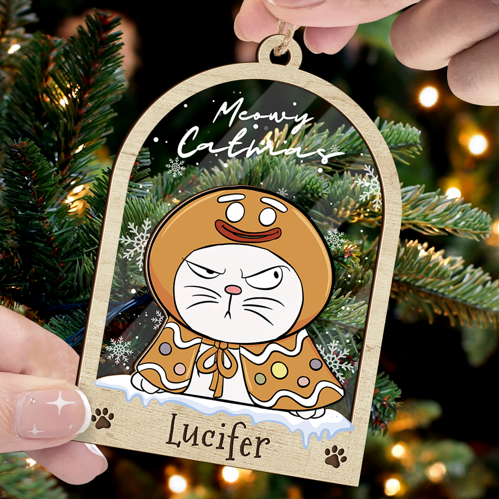 Personalized Acrylic Ornament - Christmas Gift For Pet Lovers - Christmas Bell With Dog Cat AC