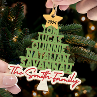 Thumbnail for Personalized Wooden Ornament Cutout - Christmas Gift For Family - Multicolor Family Christmas Tree FC