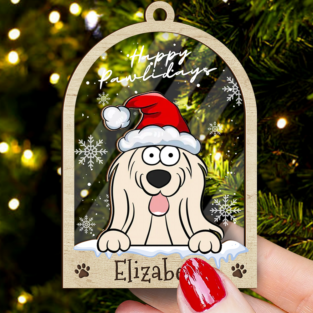 Personalized Acrylic Ornament - Christmas Gift For Pet Lovers - Christmas Bell With Dog Cat AC