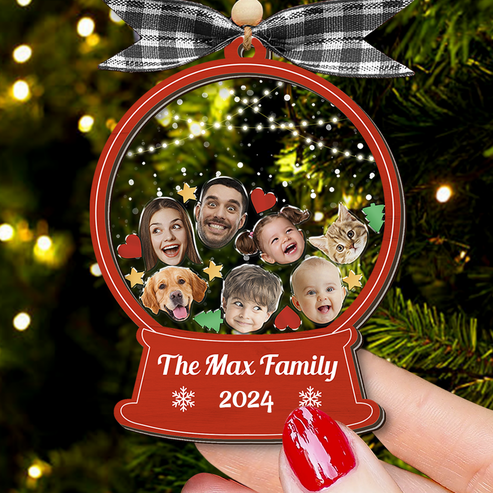 Personalized Shaker Ornament - Christmas Gift For Family - Funny Family Photo FC