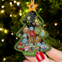 Thumbnail for Personalized Shaker Ornament - Christmas Gift For Family - Family Christmas Tree Baubles AC