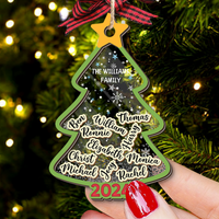 Thumbnail for Personalized Shaker Ornament - Christmas Gift For Family - Christmas Tree With Names FC