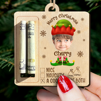 Thumbnail for Personalized Money Holder Ornament - Christmas Gift For Family - Baby Photo Christmas Costume AE
