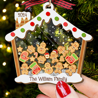 Thumbnail for Personalized Shaker Ornament - Christmas Gift For Family - A Candy House With Gingerbreads FC