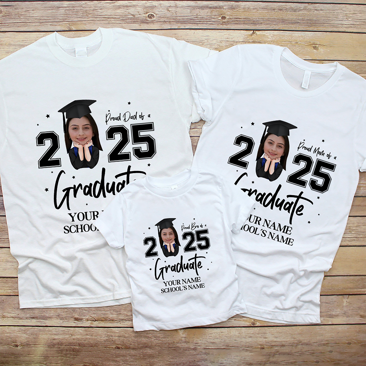 Personalized Proud Of Girl Senior Class Of 2025 Graduation T-shirt, Grad Gift