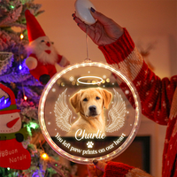 Thumbnail for Personalized Led Acrylic Ornament - Memorial Gift For Pet Lovers - Pet Photo Paw Prints In Our Hearts AC
