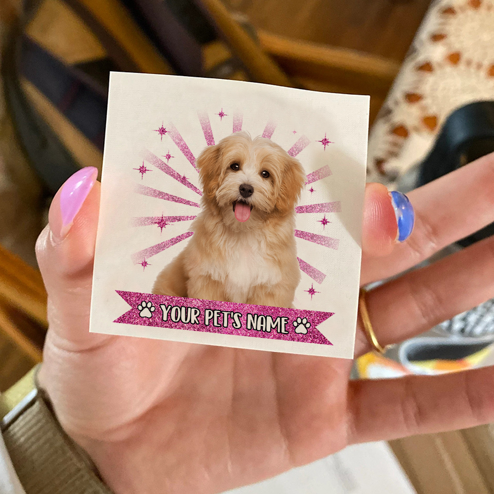 Personalized Funny Pet Photo Glitter Temporary Tattoos, DIY Gift For Dog Cat Lovers JonxiFon