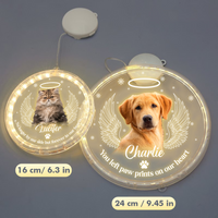 Thumbnail for Personalized Led Acrylic Ornament - Memorial Gift For Pet Lovers - Pet Photo Paw Prints In Our Hearts AC